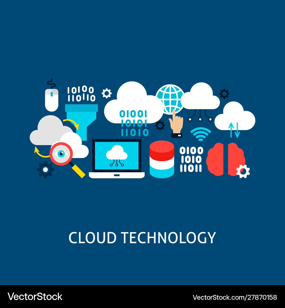 Cloud-Technologiekonzept Cloud-Technologiekonzept vektorbild