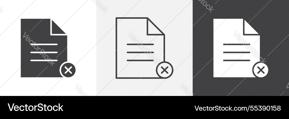 Delete document icons graphics pack Delete document icons graphics pack vector image
