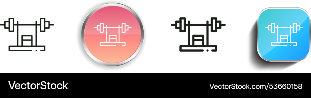 Dumbbells icon thin linear regular and button Vector Image