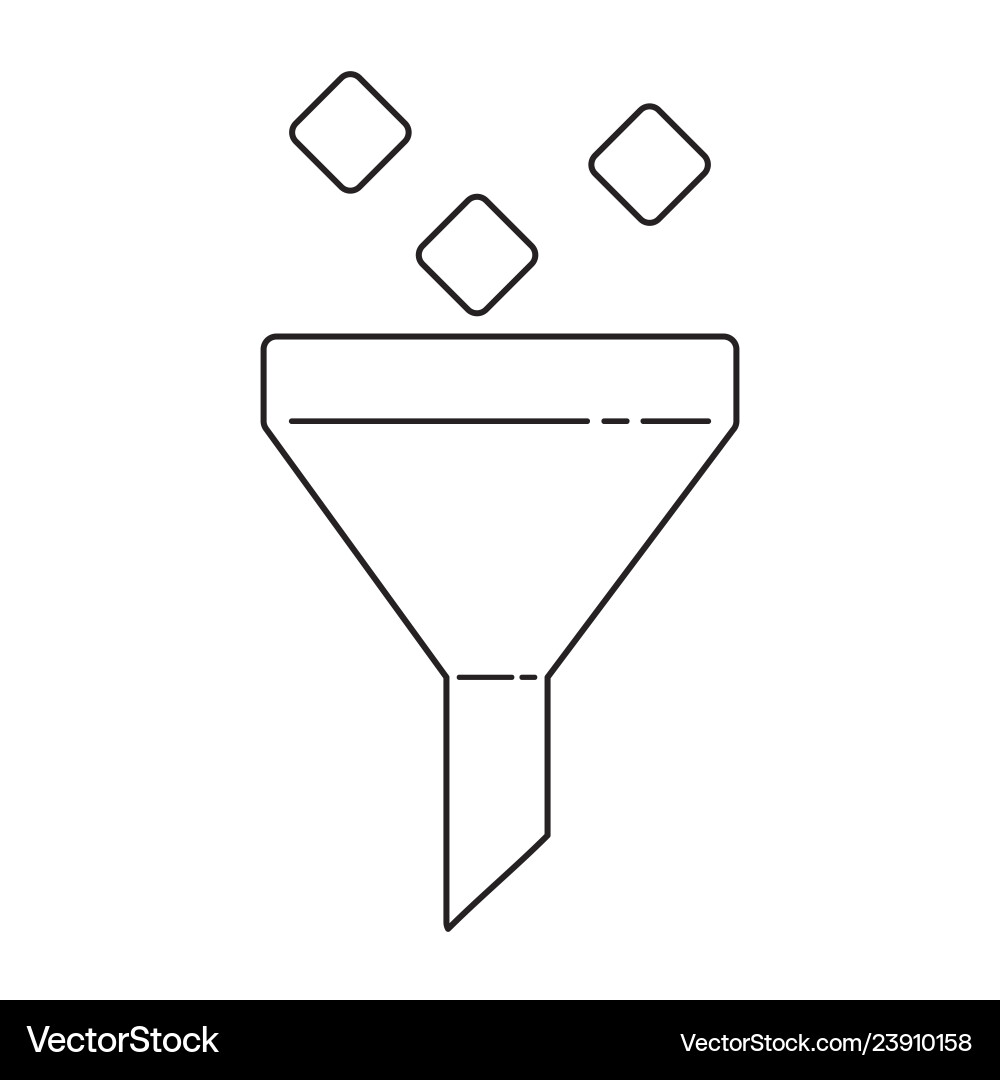 Filtering system linear icon thin line Filtering system linear icon thin line vector image