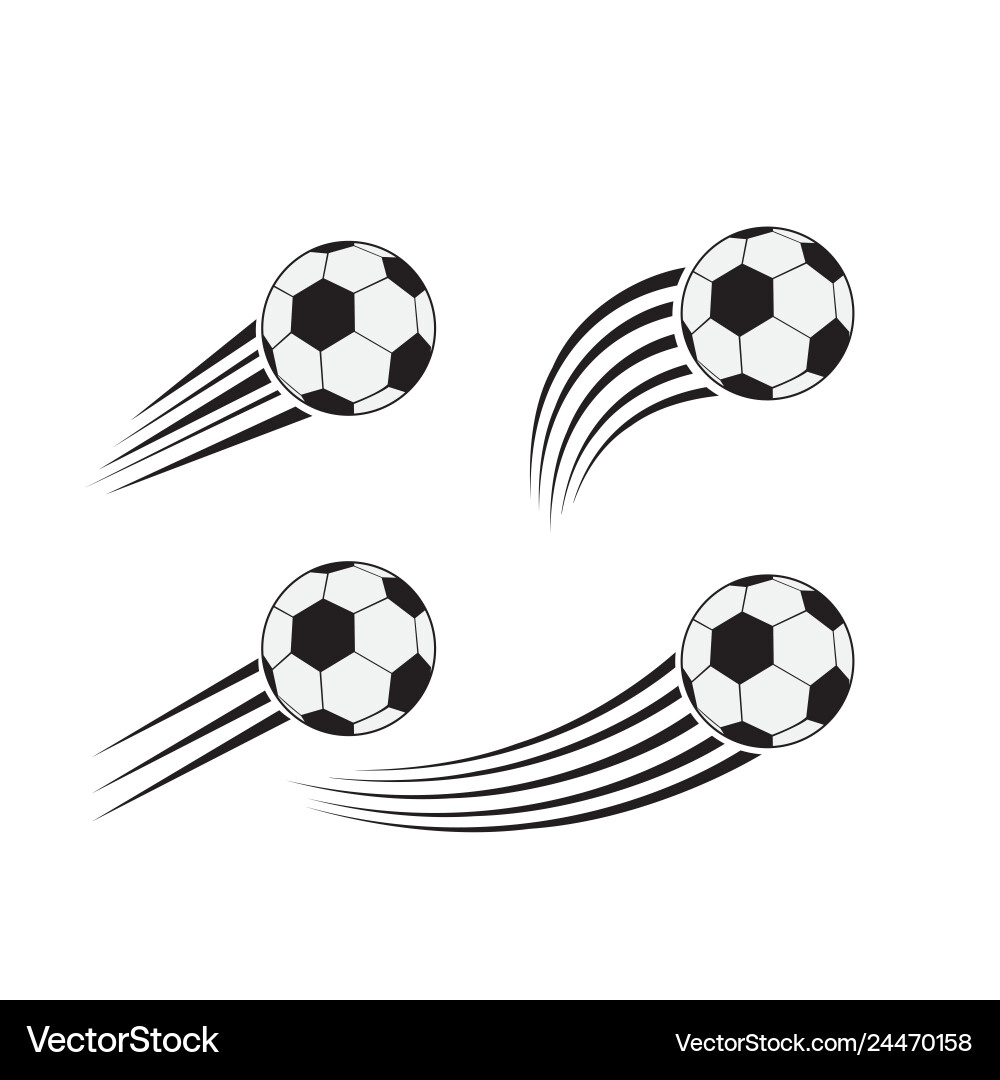 Flying soccer balls set Flying soccer balls set vector image