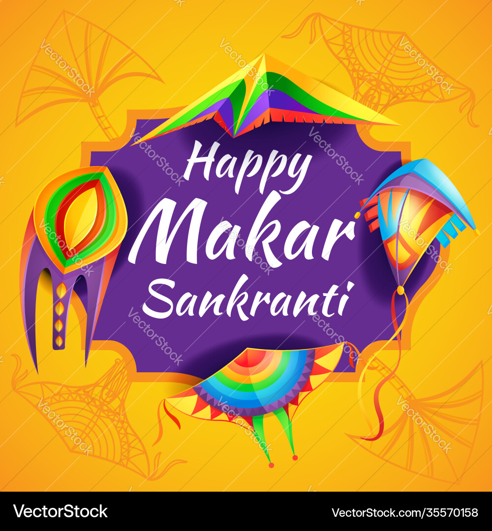 Glückliche makar sankranti indische Religion Festival Glückliche makar sankranti indische Religion Festival vektorbild