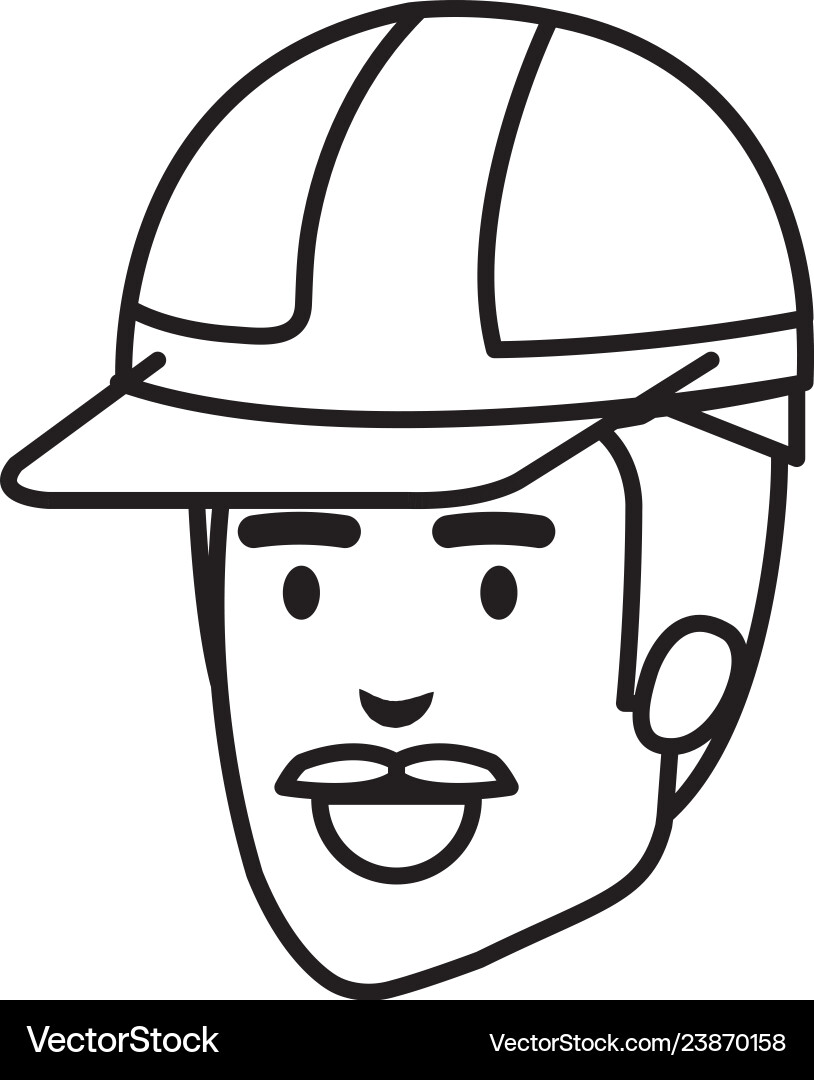 Head builder constructor with helmet Head builder constructor with helmet vector image