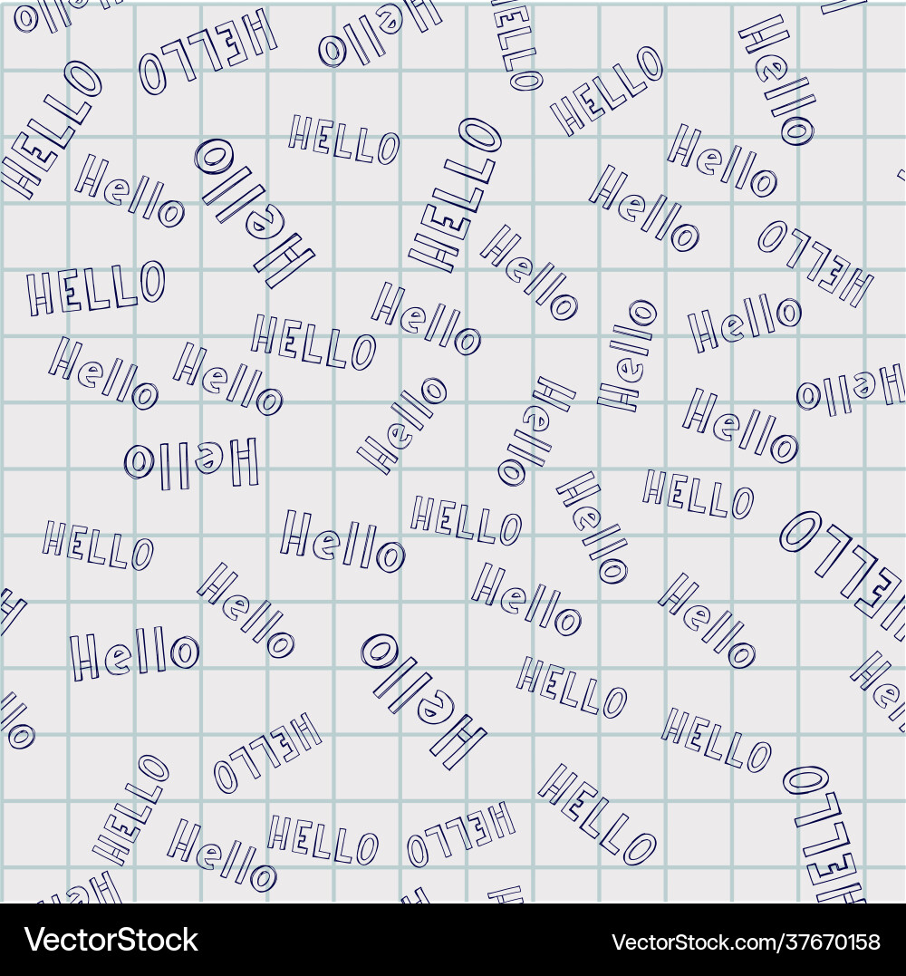 Hello and hi typography pattern seamless texture Hello and hi typography pattern seamless texture vector image