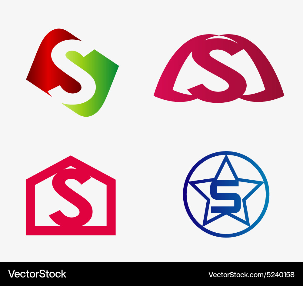 Letter s logo icon set Vector Image
