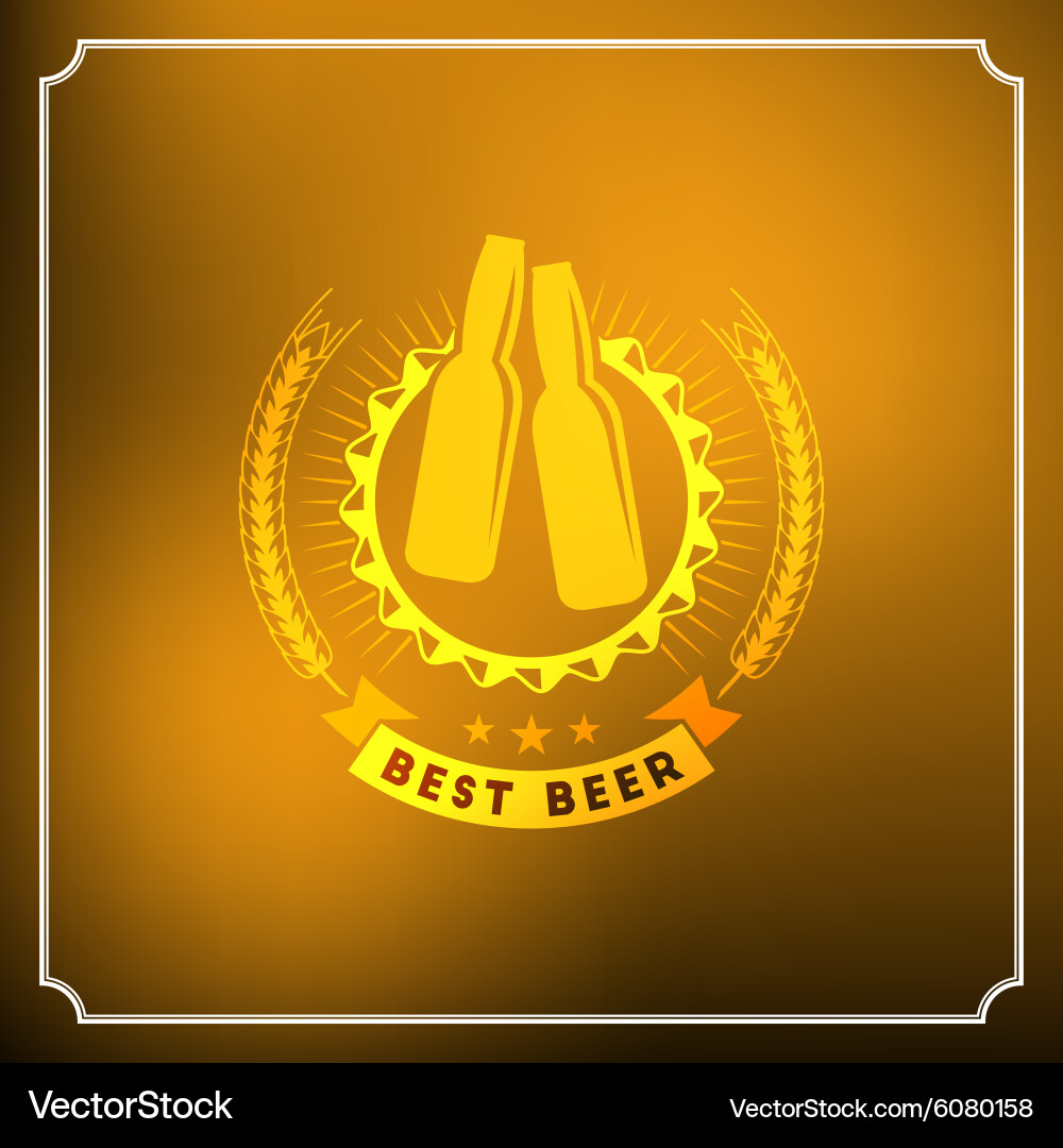 Retro design element badge logotype label for beer Vector Image