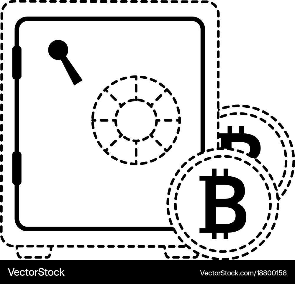 Safe box with bitcoin isolated icon Vector Image