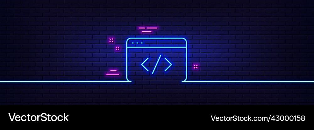 Seo script line icon web programming sign Seo script line icon web programming sign vector image