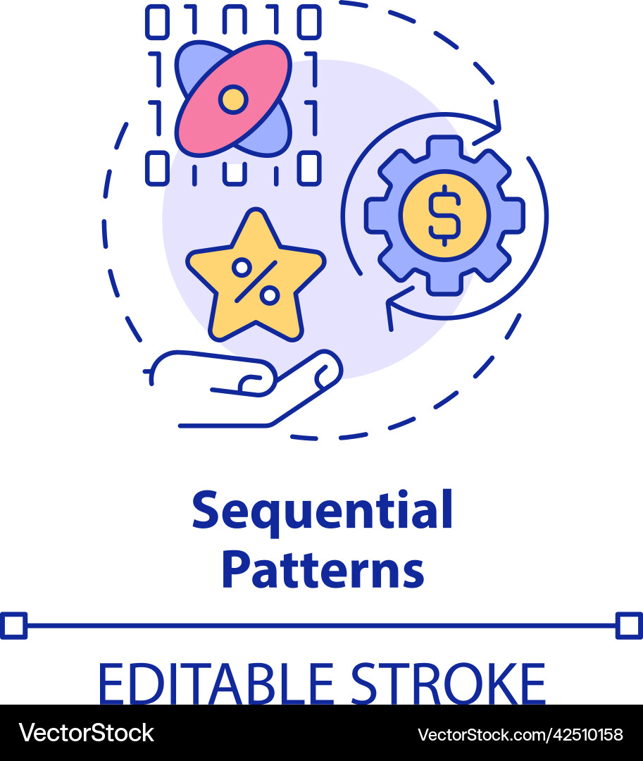 Sequential patterns concept icon Vector Image