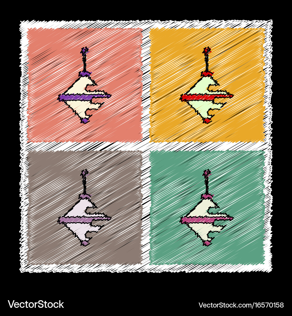 Set of flat shading style icons rotating vector image