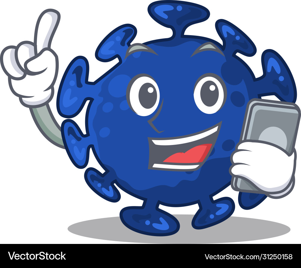 Streptococcus Cartoon im Telefongespräch Streptococcus Cartoon im Telefongespräch vektorbild