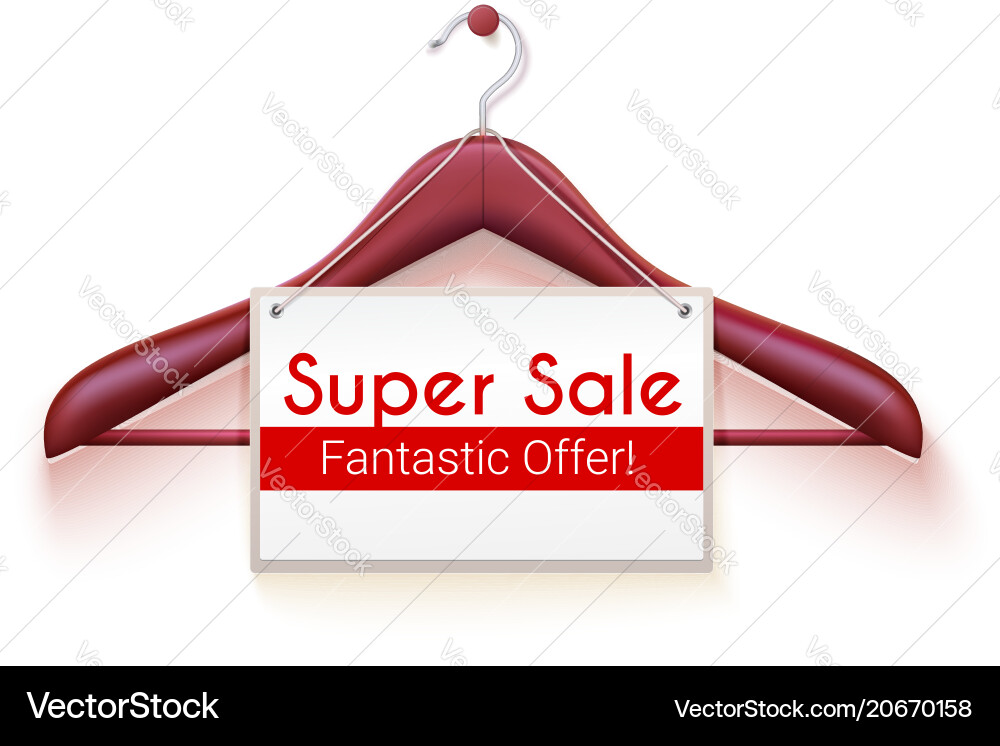 Super sale poster with text design tag hanging Super sale poster with text design tag hanging vector image