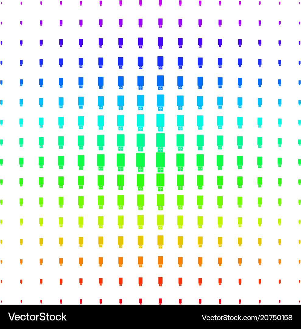 Usb flash drive icon halftone spectrum pattern Vector Image