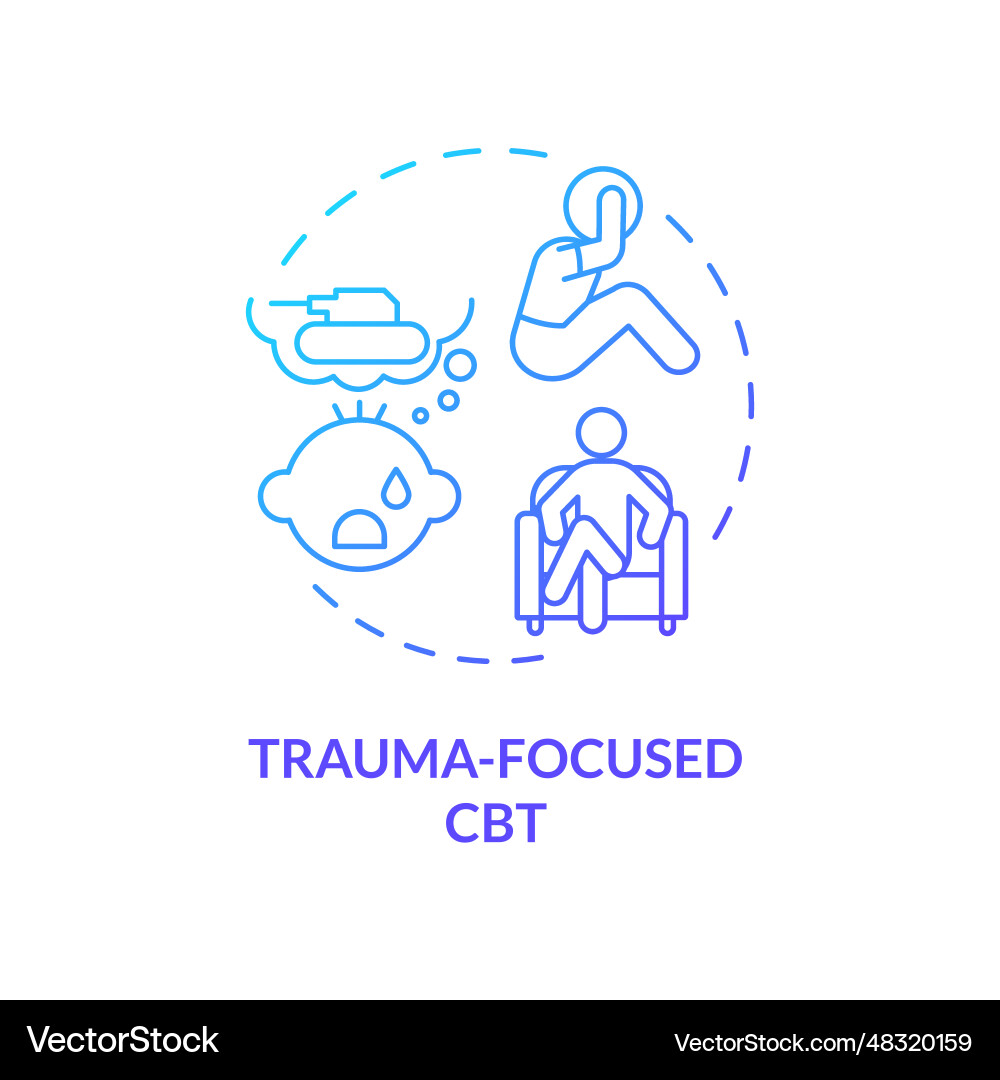 2d Trauma fokussiert cbt Gradienten Linie Icon Konzept 2d Trauma fokussiert cbt Gradienten Linie Icon Konzept vektorbild