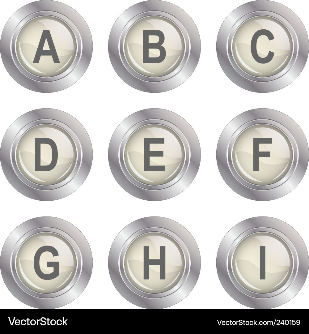 Alphabet button ai vector image