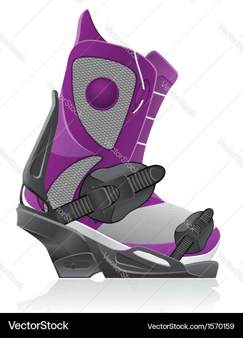 Boot and binding for snowboarding Vector Image