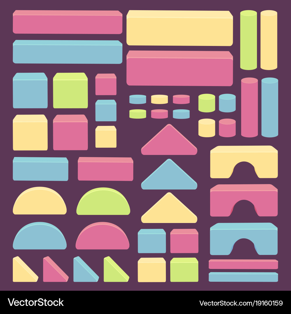 Building toy blocks for stack tower game kids vector image