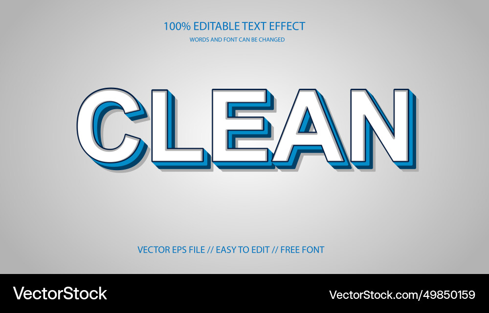 Clean text effect Vector Image