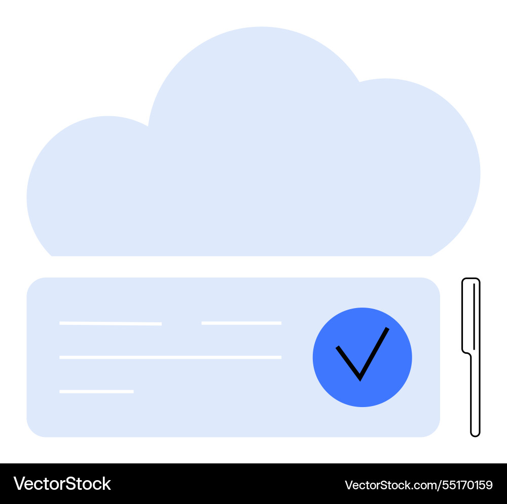 Cloud storage with document and check mark Cloud storage with document and check mark vector image