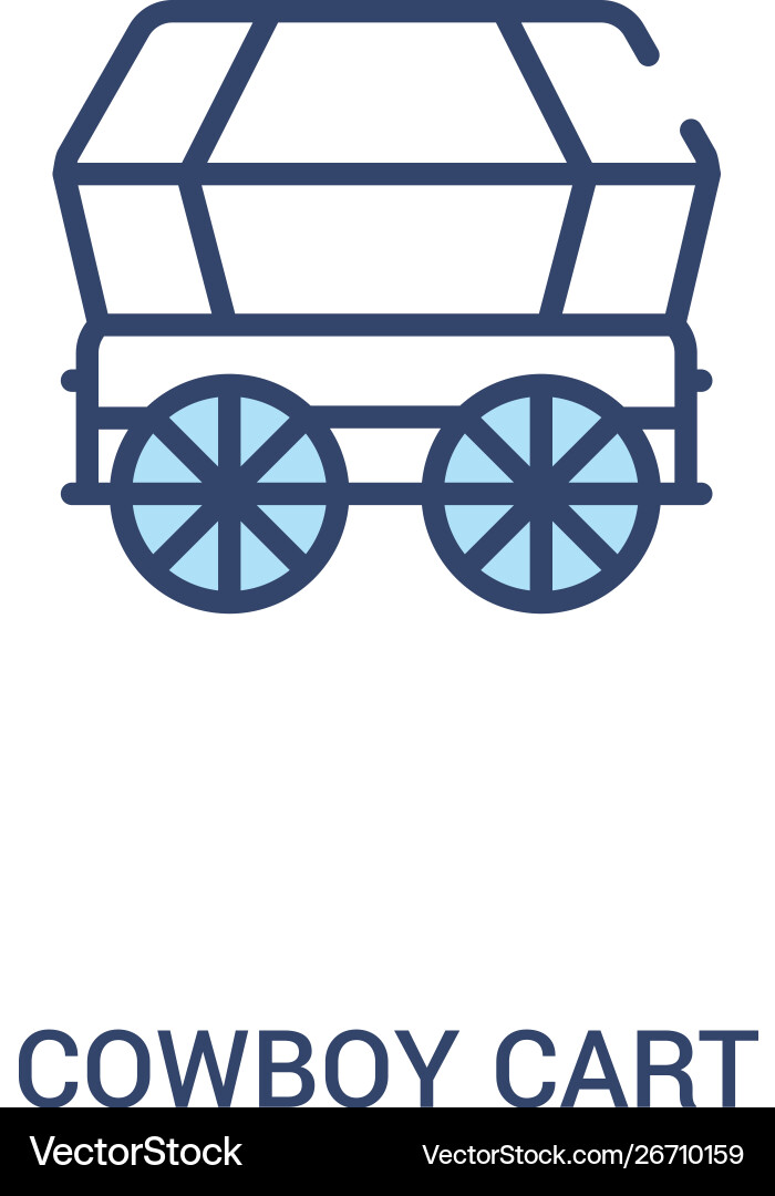 Cowboy Warenkorb Konzept 2 farbige Icon einfache Linie Cowboy Warenkorb Konzept 2 farbige Icon einfache Linie vektorbild