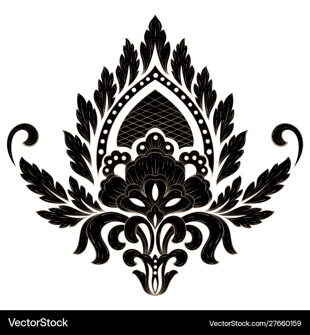 Damask element isolated central Vector Image