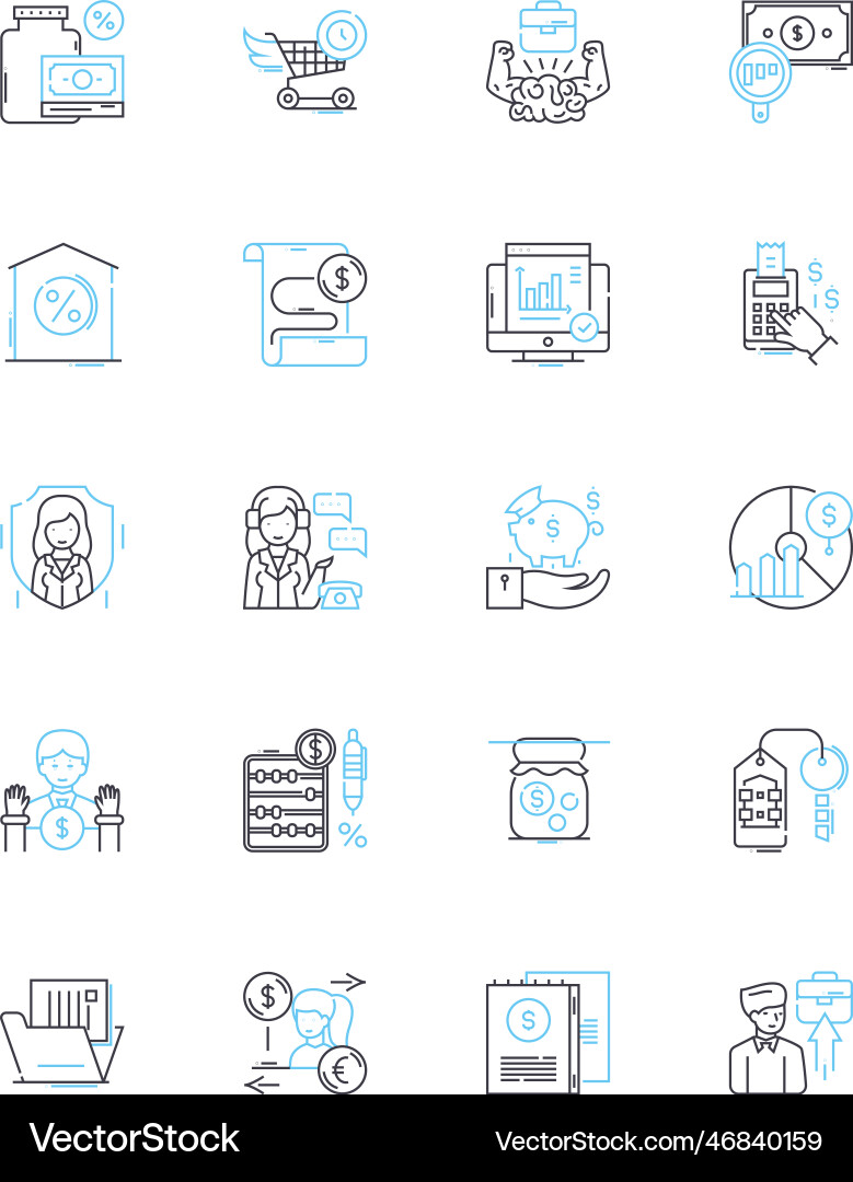 Data development linear icons set analytics Data development linear icons set analytics vector image
