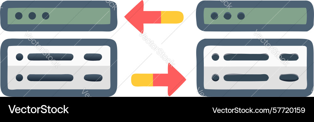 Database connection and integration system icon vector image