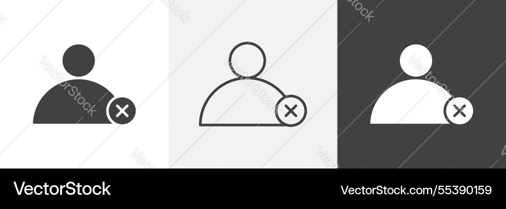 Delete user icons graphics pack vector image