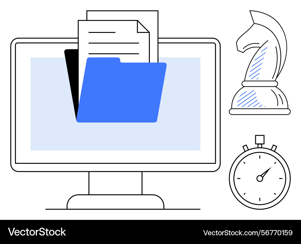 Digital file management with strategy Digital file management with strategy vector image