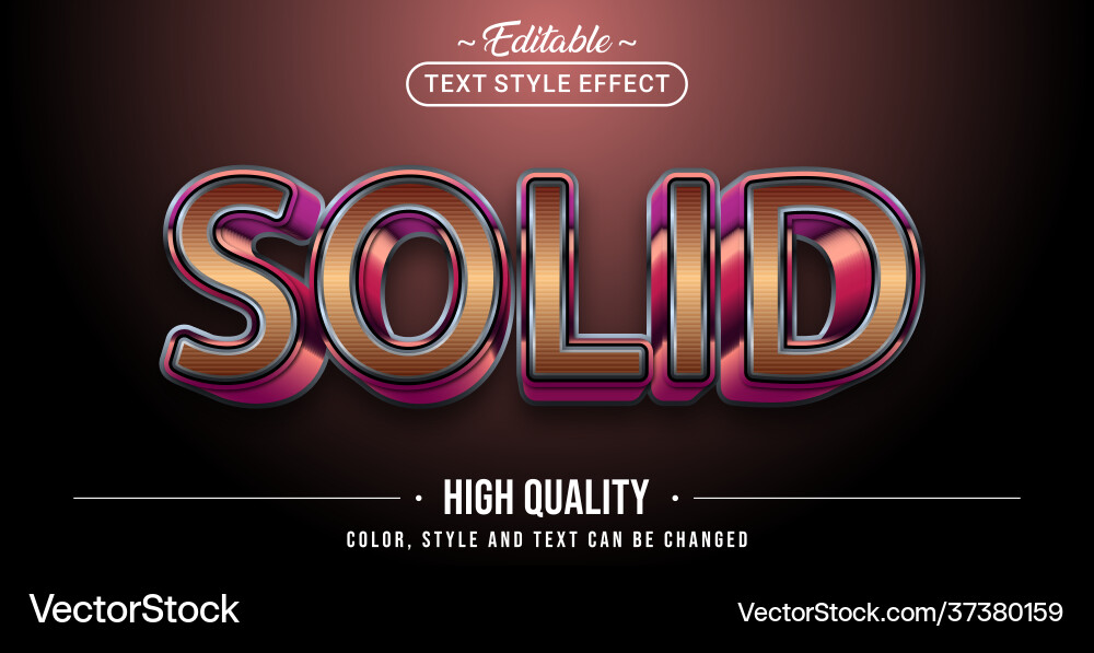 Editable text style effect - solid Editable text style effect - solid vector image