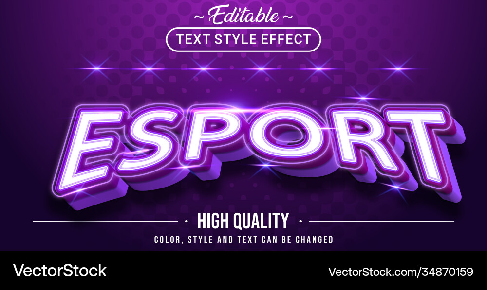 Esport-Gaming in lila Thema Farbtext-Effekt Esport-Gaming in lila Thema Farbtext-Effekt vektorbild