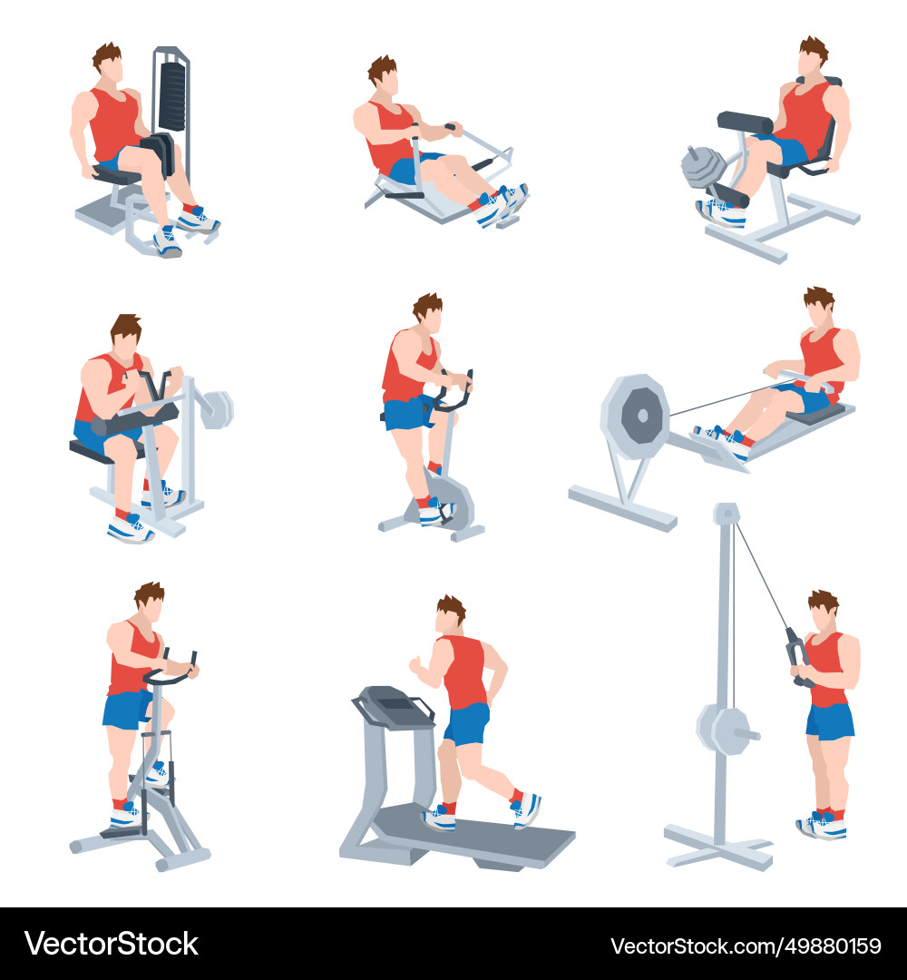 Exercise machines set Vector Image