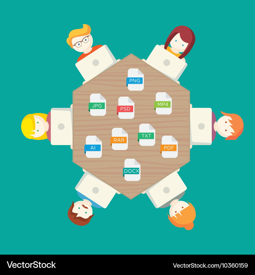 File extensions people with computers vector image