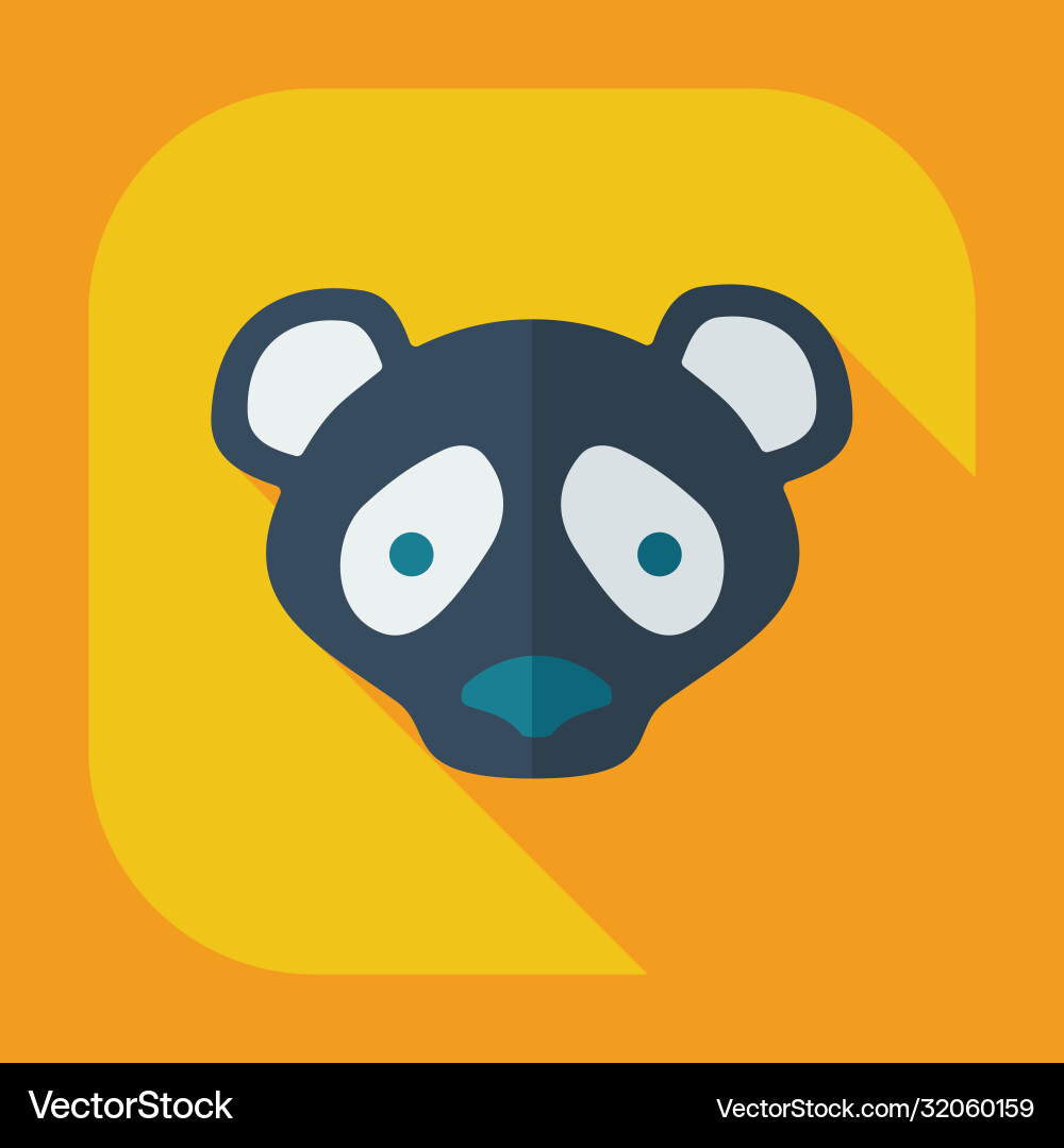 Flat modern design with shadow icons pandas Flat modern design with shadow icons pandas vector image