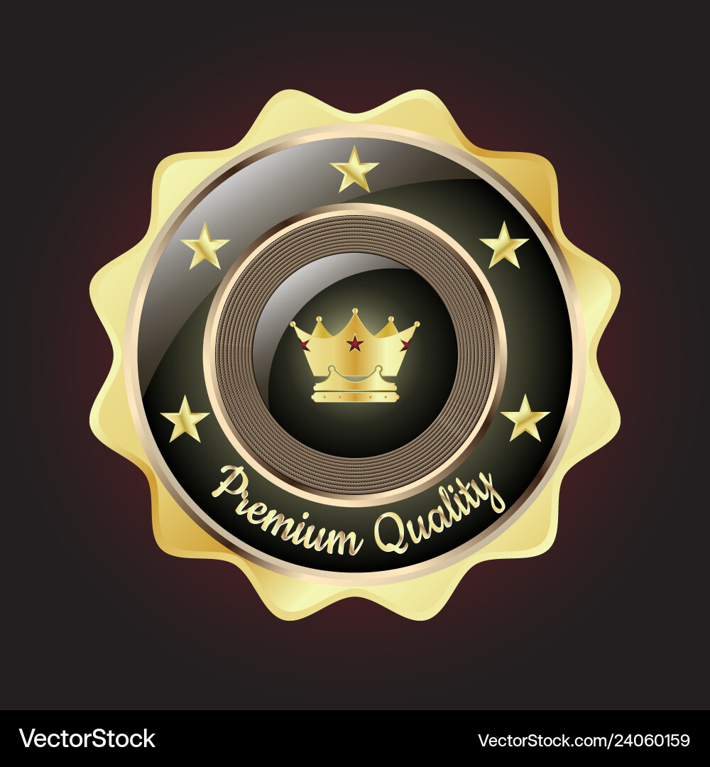 Golden Premium Qualität Badge Golden Premium Qualität Badge vektorbild