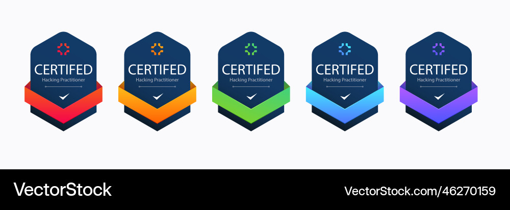 Hacking Practitioner Certification Badge vector image
