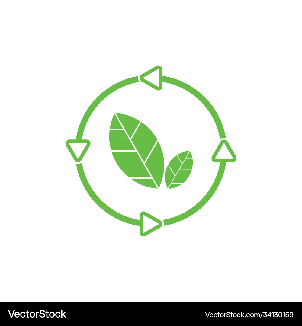 Leaf circle arrow recycle compos symbol Vector Image