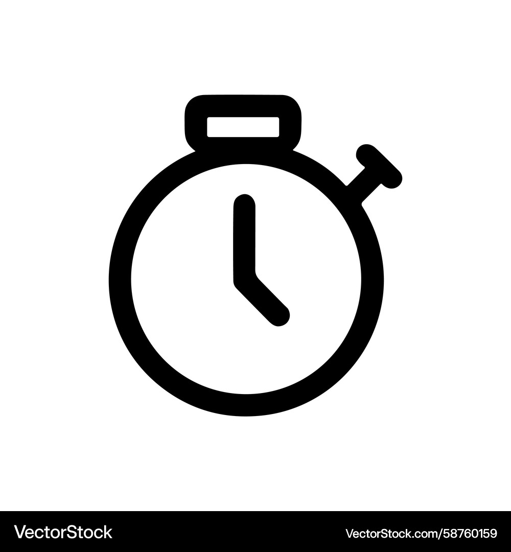 Line Stopwatch Icon - Countdown Timer Vector Image