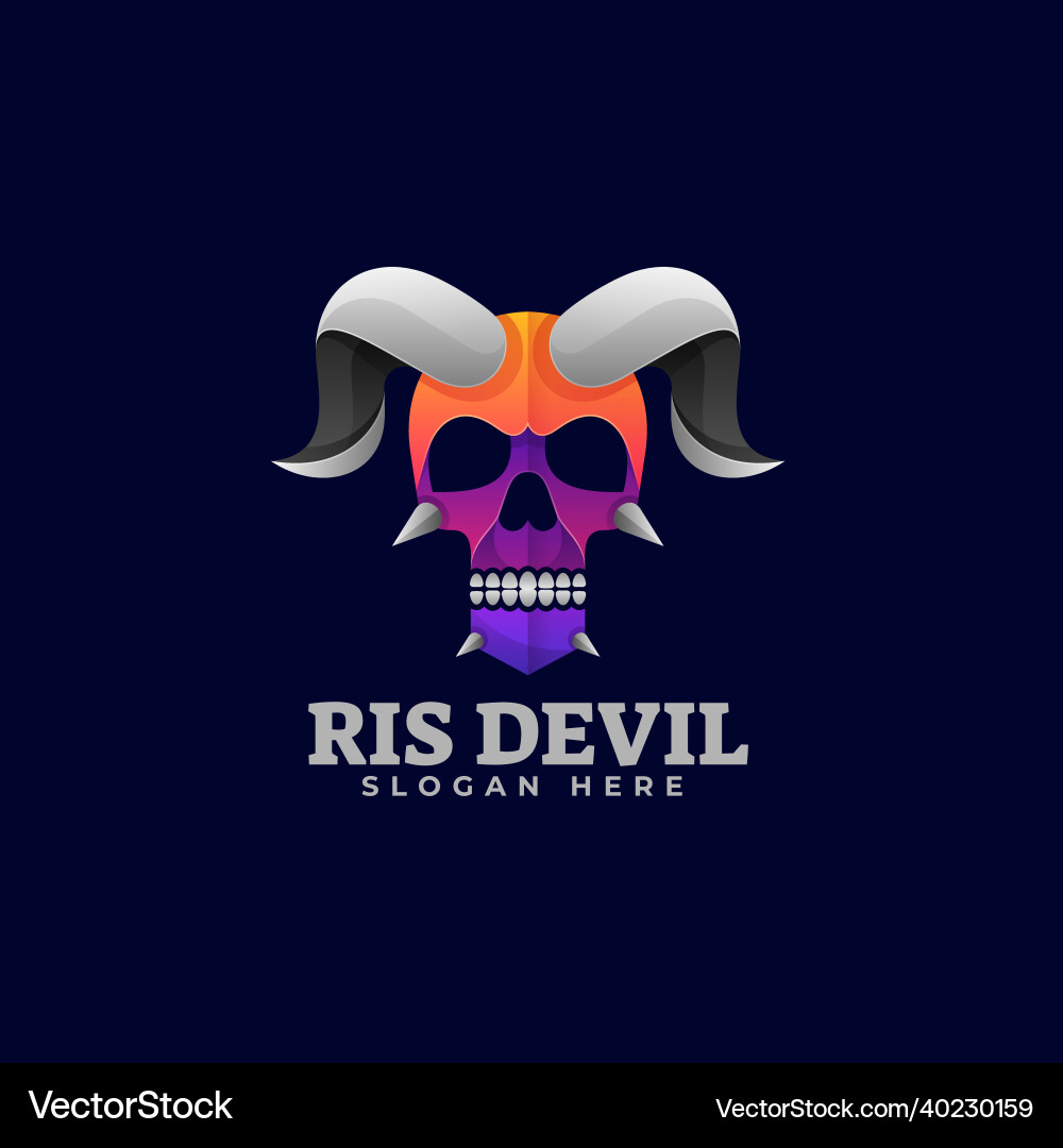 Logo devil gradient colorful style Vector Image