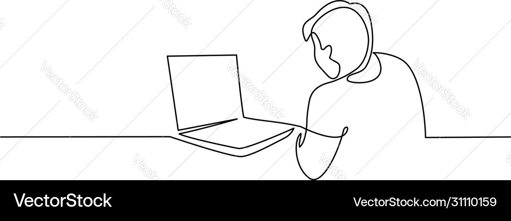 Man Brainstorming - Notebook Sketch vector image