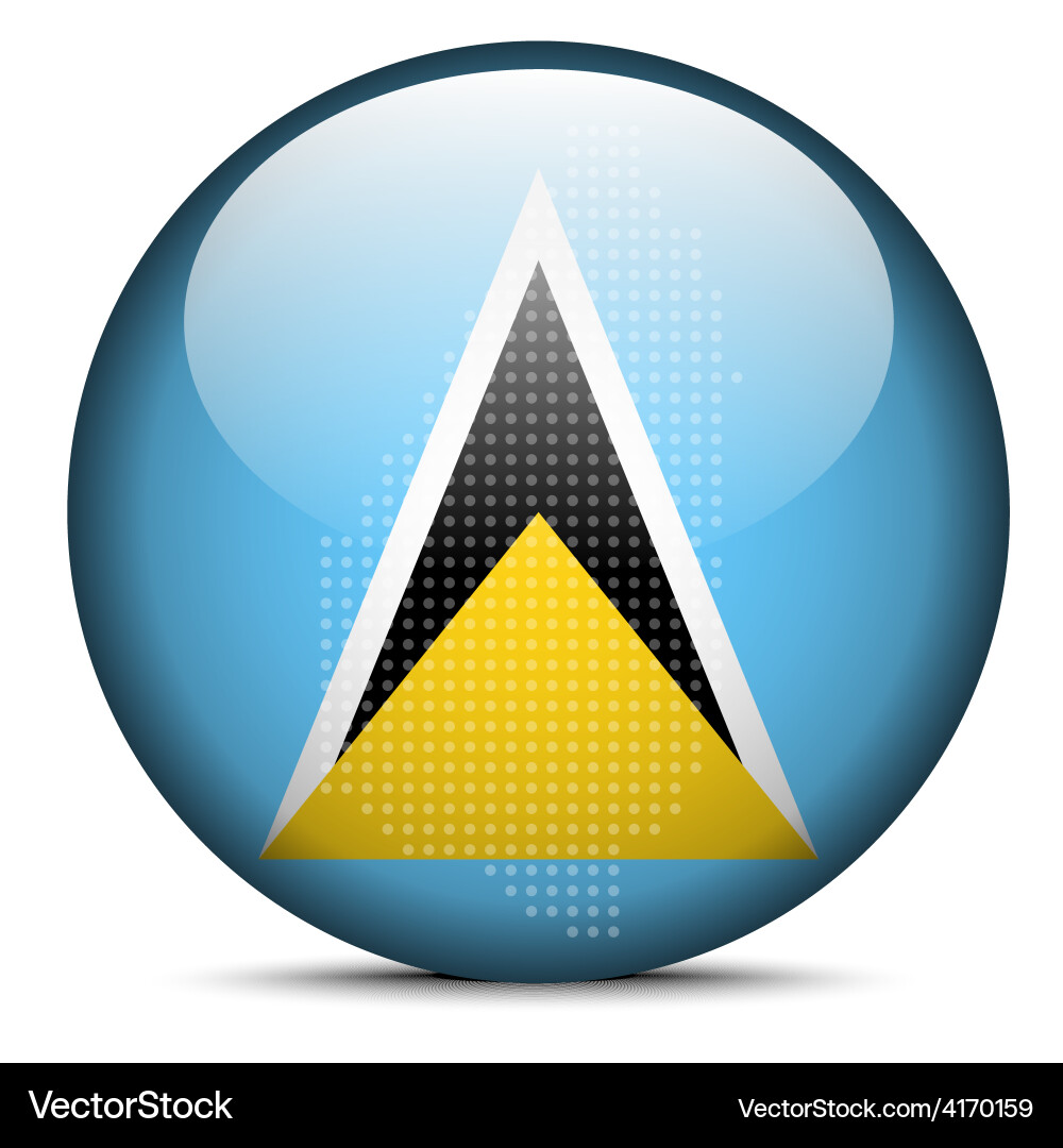 Map with dot pattern on flag button of saint lucia Map with dot pattern on flag button of saint lucia vector image