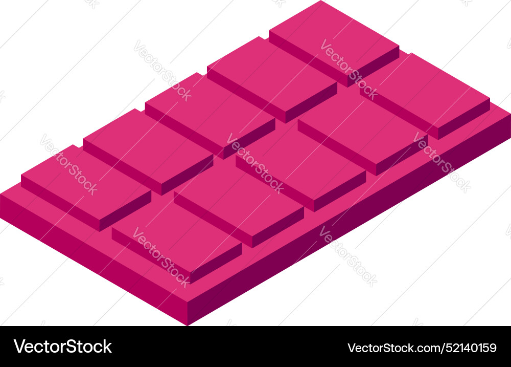 Pink chocolate bar with its wrapper partially open Pink chocolate bar with its wrapper partially open Vector Image