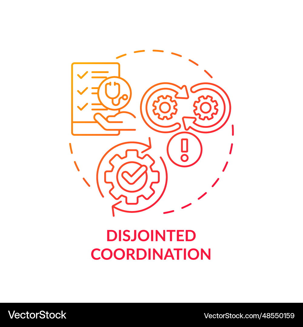 Red linear gradient icon disjointed coordination Red linear gradient icon disjointed coordination vector image