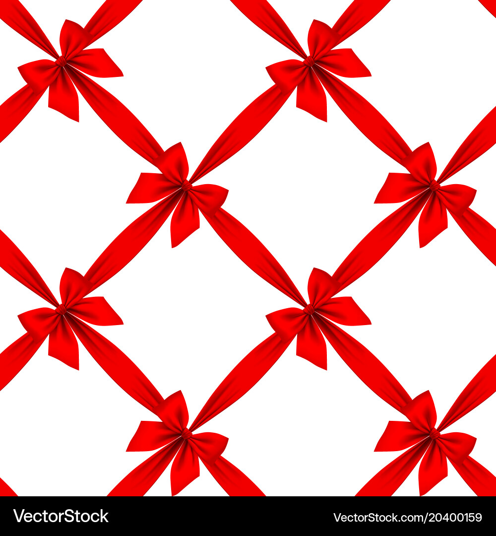 Red Ribbon Grid Pattern Vector Image