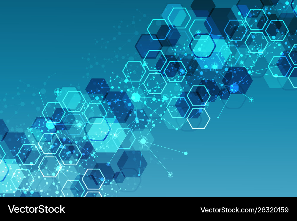 Science network pattern connecting lines and dots vector image