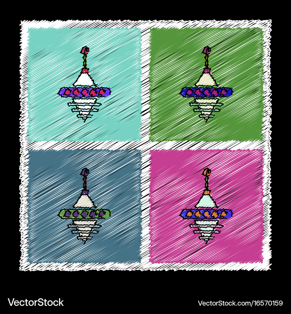 Set of flat shading style icons rotating vector image