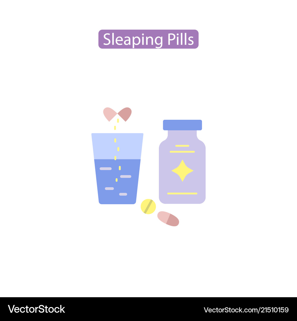 Sleeping pills flat icon Sleeping pills flat icon vector image