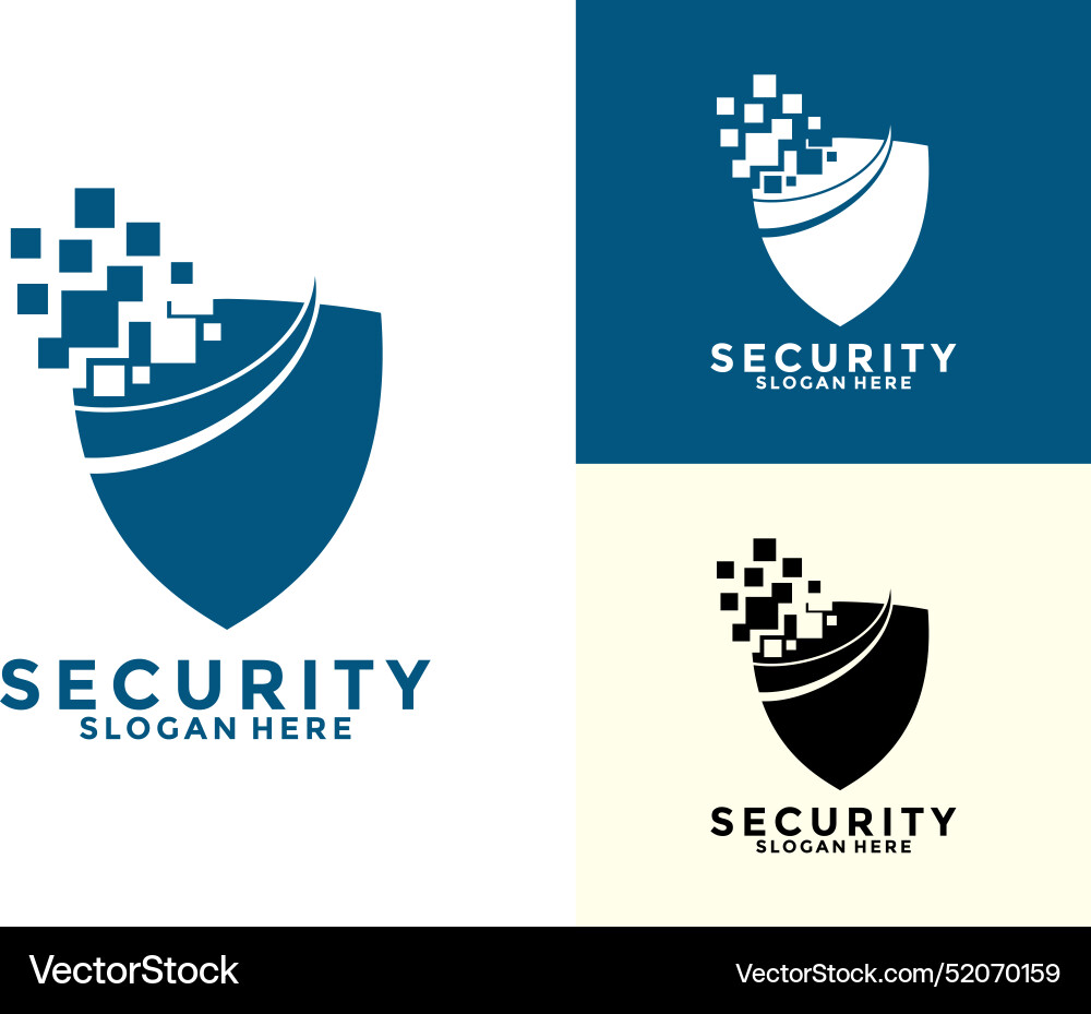 Tech secure and protection logo template Tech secure and protection logo template vector image