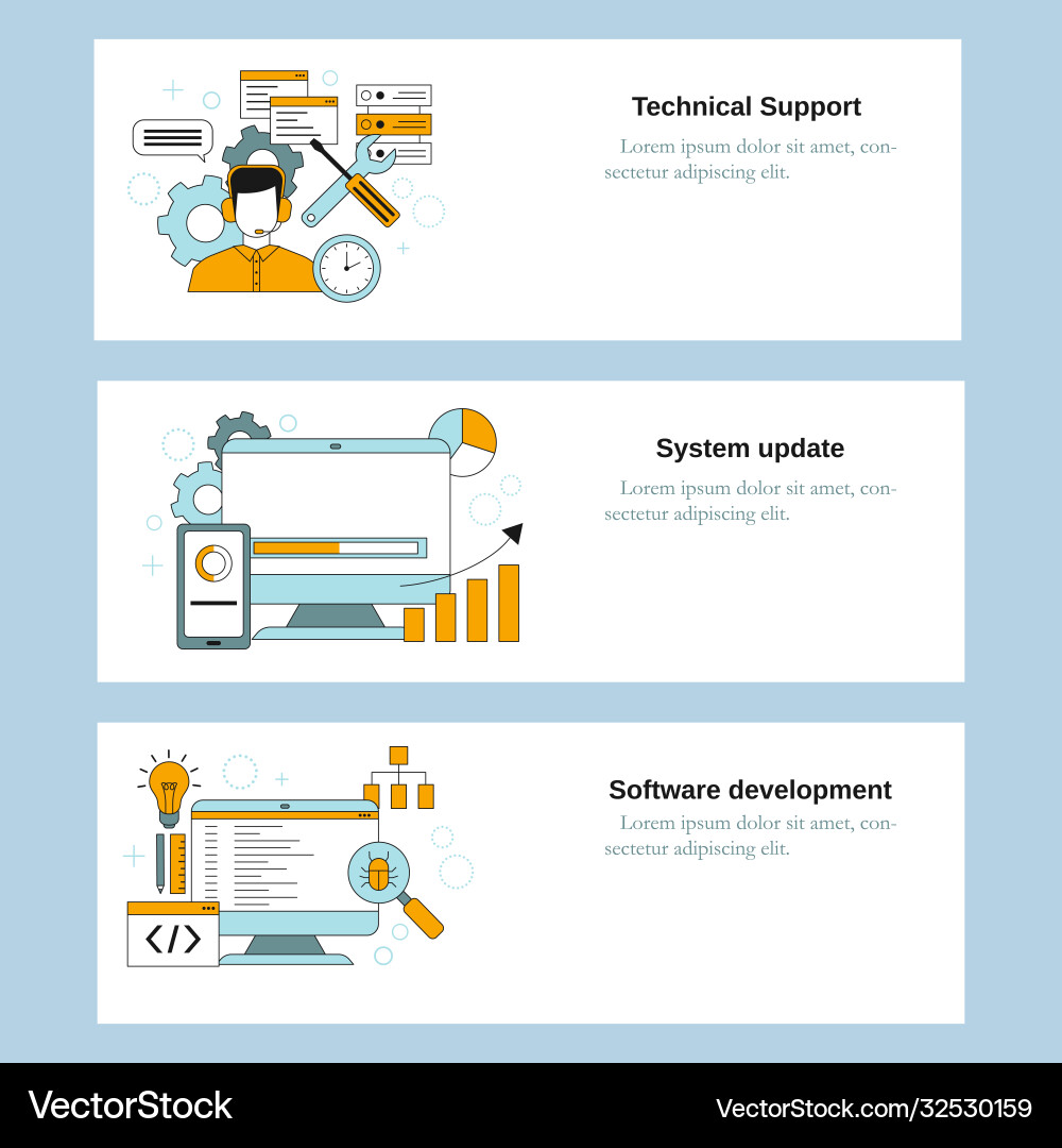 Technical support system update software Technical support system update software vector image