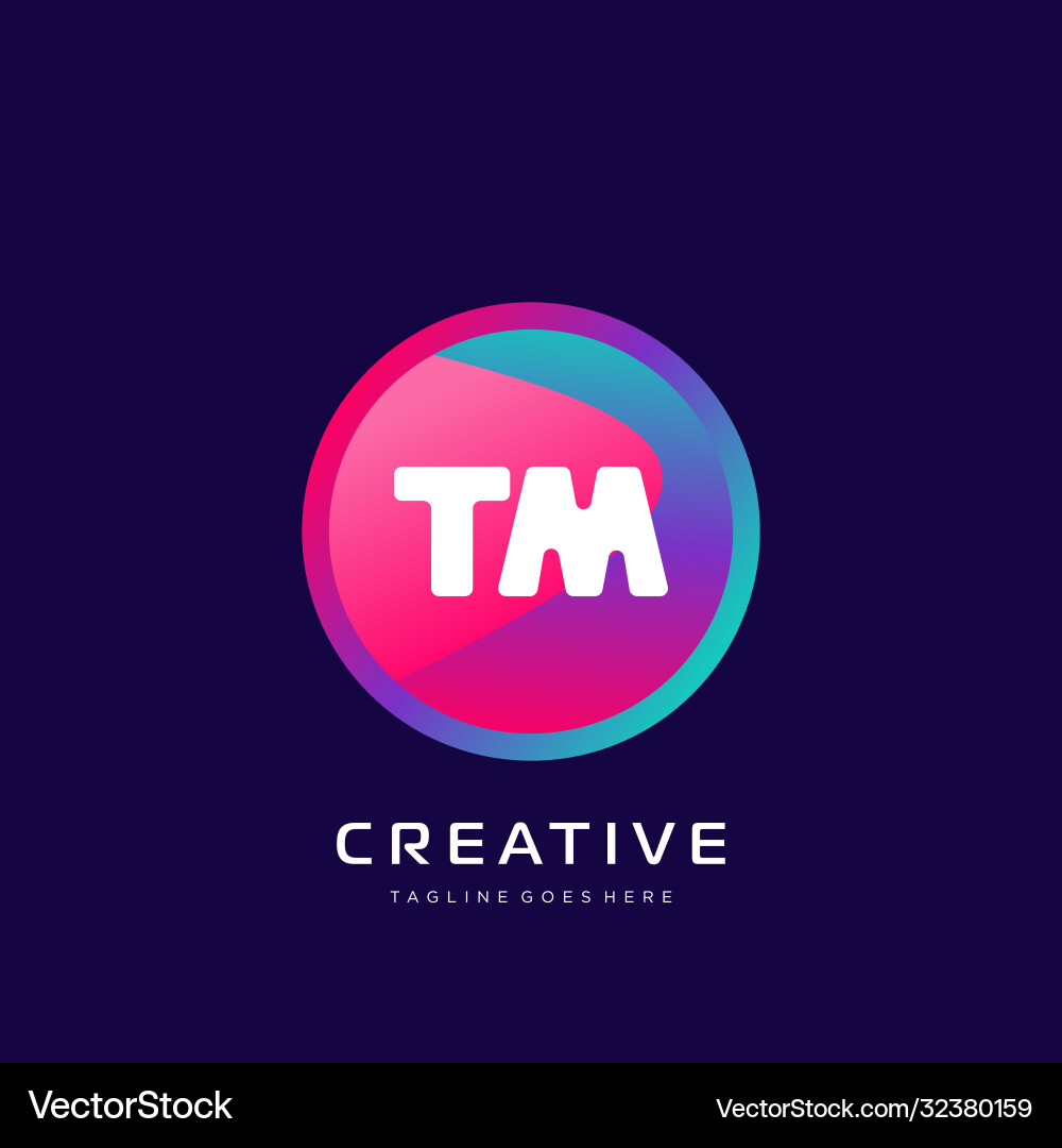 Tm initial logo with colorful template Vector Image